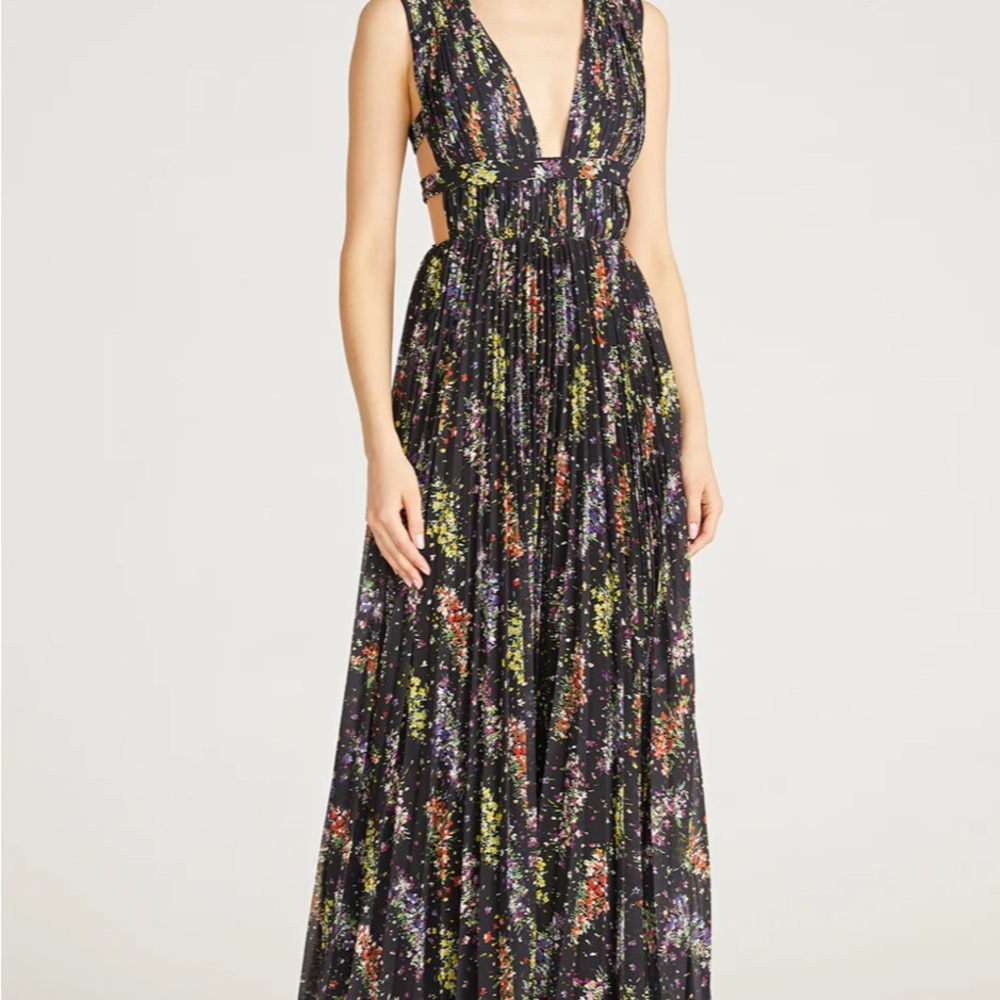 AMUR Black Valentino Floral Gown